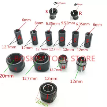 Адаптер хвостовика фрезерного станка BOSKIM 1/2" 1/4" 3/8" для Makita BOSCH HITACHI