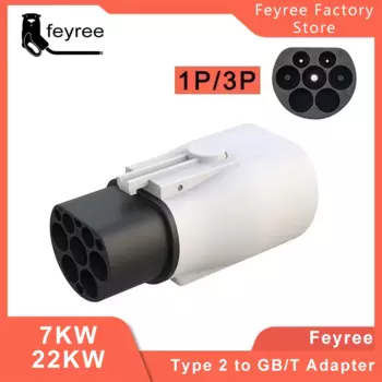 Адаптер зарядного устройства для электромобилей Feyree Type 2, конвертер IEC 62196-2 в ГБ/Т для стандартной зарядки электромобилей в Китае, разъем EV 16A 32A