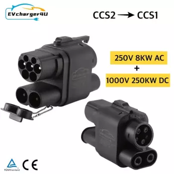 Адаптер зарядного устройства EVcharger4U CCS2 к CCS1, переходник CCS Combo 2 EV, зарядный адаптер, совместимый с электрическим транспортным средством производства США/Южной Кореи