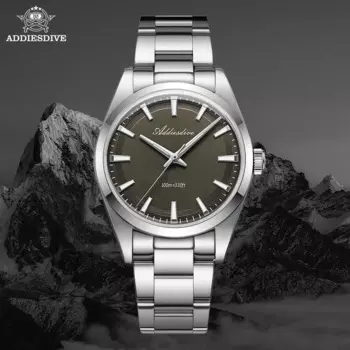 ADDIESDIVE Лидирующий бренд Кварцевые часы из нержавеющей стали Супер светящиеся мужские часы 36 мм AD2066 Деловые мужские наручные часы Reloj Hombre