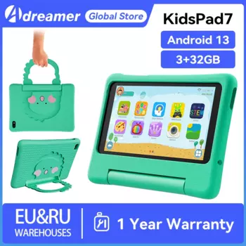 Adreamer 7 "детский планшет Android13 3 ГБ + 32 ГБ четырехъядерный WIFI Google Play детский планшет для детей на иврите чехол с защитой от детей 3000 мАч
