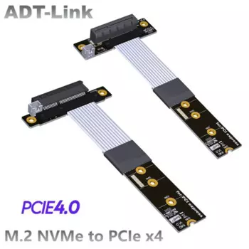 ADT Новый подъемник PCIe x4 4,0 PCI-E 4x к M.2 M Key 2280 подъемник, кабель M.2 Key-M NVMe PCI-Express, Удлинительный шнур 64G/bps