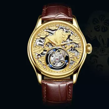 AESOP 100% настоящие мужские часы-скелетоны с турбийоном, роскошные механические часы ведущей марки, водонепроницаемые наручные часы 2023, Зодиак крупного рогатого скота