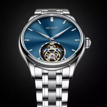 AESOP мужские летающие механические часы с турбийоном роскошные часы-скелетоны сапфировые водонепроницаемые наручные часы мужские стальные часы