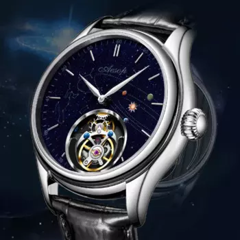 AESOP мужские роскошные настоящие механические часы с летающим турбийоном для мужчин с сапфировым стеклом водонепроницаемые наручные часы со скелетом бизнес