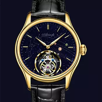 AESOP новые роскошные настоящие летающие турбийоны, механические сапфировые водонепроницаемые часы, часы со скелетом, мужские наручные часы из нержавеющей стали