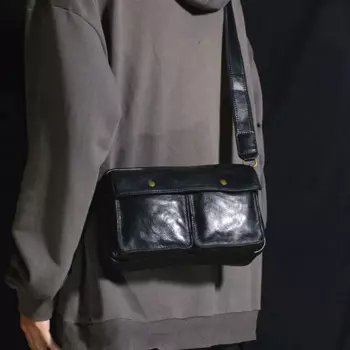 AETOO Винтажная кожаная сумка через плечо из воловьей кожи первого слоя, мужская сумка через плечо из воловьей кожи растительного дубления, повседневная мужская сумка, корейский bac