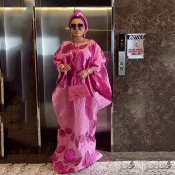 Африканская и американская мода, жаккардовое платье с рукавом летучая мышь и круглым вырезом