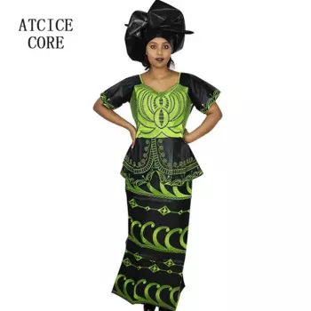 Африканские платья для женщин, базин богатый компьютер, вышивка, женское длинное платье