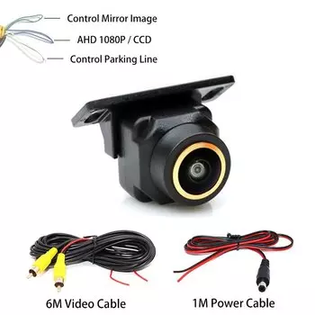 AHD 1080P Fisheye CCD Водонепроницаемая камера заднего/переднего вида с широким углом обзора для HD ночного видения для помощи при парковке автомобиля