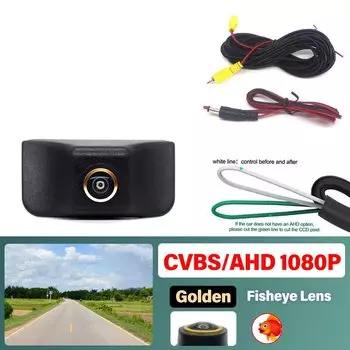 AHD HD Золотой объектив «рыбий глаз» Автомобильная камера с логотипом переднего вида Водонепроницаемая камера для Jeep Renegade Cherokee KL WK2 2014 ~ 2017 2018 2019 2020 2021