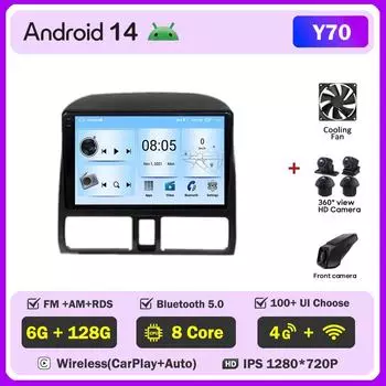 AI Voice Radio 2 din Android Auto Автомобильный мультимедийный видеоплеер для Honda CR-V CRV 2 2001-2006 Carplay GPS 2 din dvd