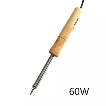 Электрический паяльник с регулируемой температурой, 220 В, 30 Вт/40 Вт/60 Вт/80 Вт/100 Вт, мини-паяльник с деревянной ручкой, паяльная станция, вилка европейского стандарта