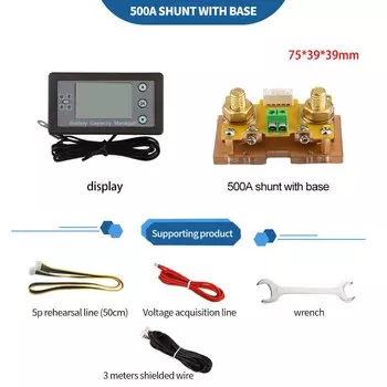 Aideepen Цифровой кулонометр батареи 8-120В 100A-500A
