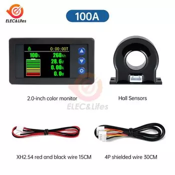 Aideepen Цифровой кулонометр для аккумуляторов