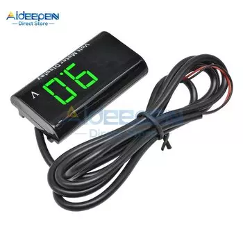 Aideepen Цифровой Водонепроницаемый Вольтметр 8-18В