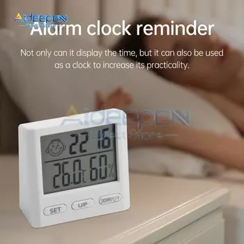 Aideepen цифровые настольные часы с термометром и гигрометром