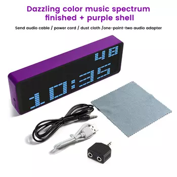 Aideepen LED Light Stereo Music Spectrum Electronic Clock