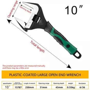 Aideepen Разводной ключ хромованадиевая сталь 6/8/10 дюймов