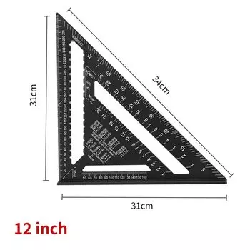 Aideepen Треугольная линейка из алюминия 7/12 дюймов
