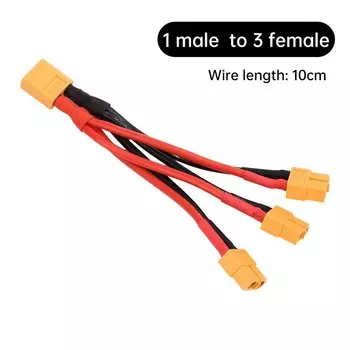 XT60 Мужской/Женский кабель Параллельный разъем для аккумулятора 3-полосный 14AWG Двойной удлинитель Y-разветвитель для двигателя зарядного устройства