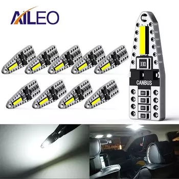 AILEO 10 шт. светодиодные фары для автомобиля W5W T10 Canbus лампы для Audi BMW E46 VW Мерседес Внутренняя купольная лампа для багажника парковочная лампа без ошибок 12 В