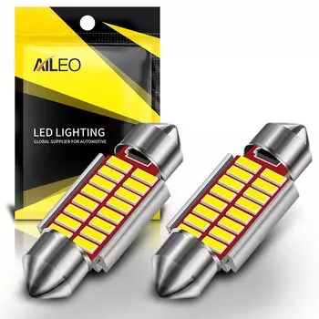 AILEO 2 шт. C5W LED CANBUS 31 мм 36 мм 39 мм 42 мм Лампа для чтения C10W Светодиодная лампа 4014 Чип 12 В Внутреннее освещение автомобиля Белый 6000 К Бесплатно