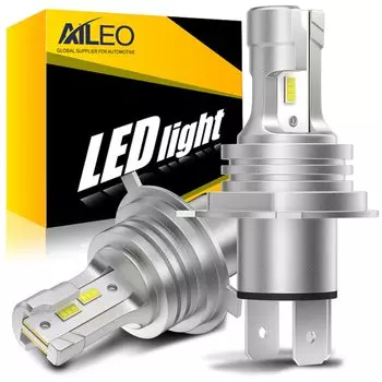 AILEO 2 шт. CANBUS H7 H4 LED H11 H8 H9 9005 HB3 9006 HB4 Светодиодная лампа для фар HB2 9003 6500K 3000K Супер яркая безвентиляторная лампа 12000LM 12 В