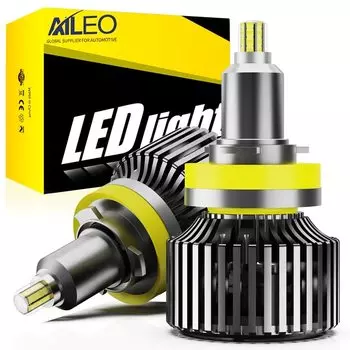 AILEO 2 шт. H11 LED 360 градусов H7 H8 H9 9005 HB3 9006 HB4 9012 H1 Светодиодная лампа для фар 3000K 6500K 4300K 150000 LM 80 Вт Высокая мощность