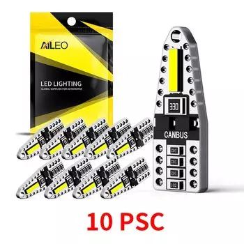AILEO T10 Led Canbus W5W Светодиодные лампы 168 194 2SMD Белая сигнальная лампа Купольная лампа для чтения номерного знака Автомобильное внутреннее освещение 12 В