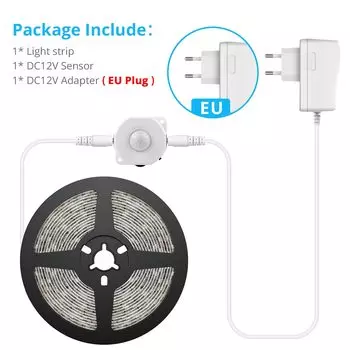 AIMENGTE гибкая светодиодная лента с датчиком движения 1 метр белый свет 12В