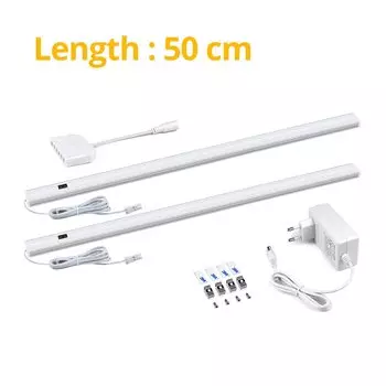 Ручной переключатель светодиодный под шкафом, кухонный светильник, спальня, шкаф, ночник, 30/40/50 см, светодиодный барный светильник Cocina, домашняя лампа