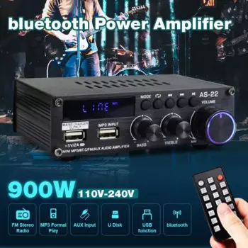 AirAux AS-22 900 Вт мини Hi-Fi Цифровой bluetooth беспроводной усилитель мощности автомобильный домашний аудиоусилитель сабвуфер колонки FM AUX MP3