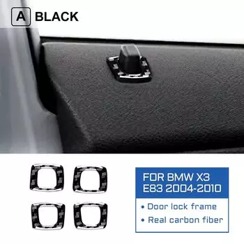 AIRSPEED 4 шт. для BMW X3 E83 2004-2010 наклейка из углеродного волокна Автомобильный Дверной замок круглый кольцевой чехол для E83 аксессуары для внутренней отделки