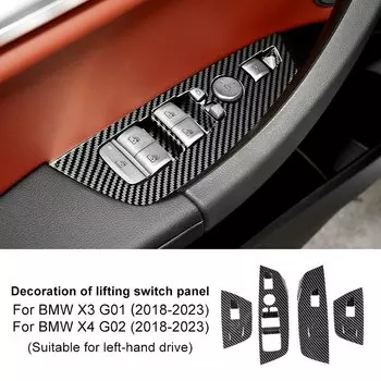 AIRSPEED для BMW X3 G01 X4 G02 2018-2023, переключатель подъема внутреннего окна, дверная ручка, тянущая крышка, аксессуары с текстурой из углеродного волокна ABS