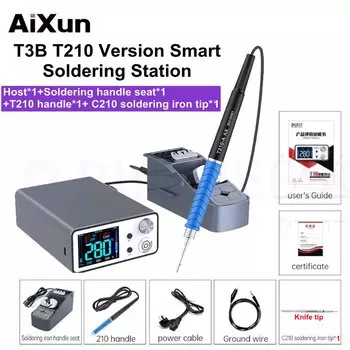 AIXUN T3B Интеллектуальная паяльная станция с быстрым нагревом T115/T210 Сварочная паяльная станция для электроники PCB BGA Паяльные инструменты