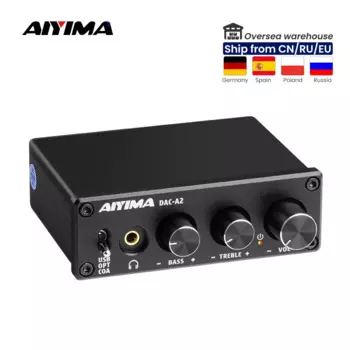 AIYIMA Mini HiFi 2,0 цифровой аудиодекодер USB ЦАП усилитель для наушников 24 бит 96 кГц вход USB/коаксиальный/оптический выход RCA усилитель DC5V
