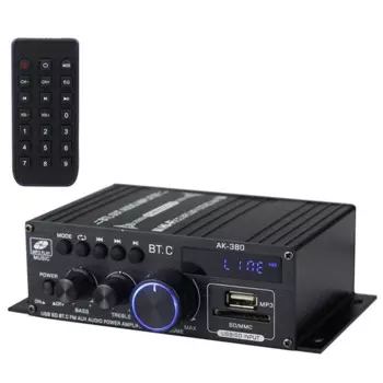 Ak380 800 Вт 12 В усилитель мощности Bluetooth стерео домашний автомобильный бас аудио усилитель музыкальный плеер автомобильный динамик класс D FM USB/SD замена