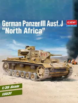 Академия Танк Модель для сборки Kit 13531 немецкий Panzer III Ausf J (Tp) североафриканское поле боя 1/35