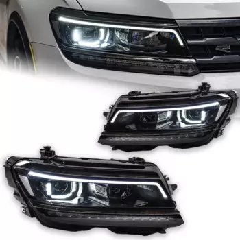 AKD Стайлинг автомобиля для VW Tiguan фары 2017-2021 Tiguan светодиодные фары DRL спрятанные фары Angel Eye биксеноновые аксессуары