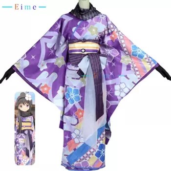 Akemi Homura Косплей Костюм Аниме Puella Magi Madoka Magica косплей кимоно платье Женский костюм униформа на Хэллоуин на заказ