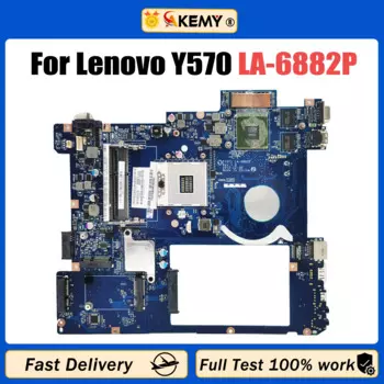 AKEMY PIQY1 LA-6882P для Lenovo Y570 материнская плата для ноутбука HM65 GT550M материнская плата для ноутбука полностью протестирована