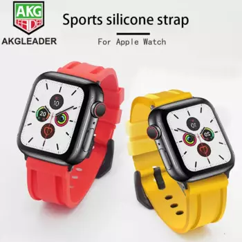 AKGLEADER для Apple Watch Series 7 6 5 4 44 мм 45 мм Спортивный Простой ремешок iwatch 3 2 1 41 мм 38 мм Ремешки для наручных часов