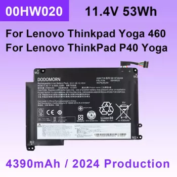 Аккумулятор 00HW020 для ноутбука Lenovo ThinkPad Yoga 460 20EL/P40 Yoga 20GQ 20GR, Аккумулятор для ноутбука 00HW021 SB10F46458 SB10F46459 11,4 в 53 Вт · ч 4390 мАч
