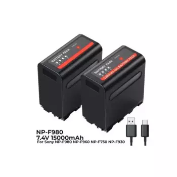 Аккумулятор 15000 мАч NP-F980 F960 F970 NPF980 с USB-выходом для зарядки, подходит для Canon CCD-TRV35 TRV940 CCD-RV100 DCR-TR7 серии