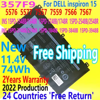 Аккумулятор 357F9 для ноутбука Dell Inspiron 15 7000 7557 7559 15 Gaming 7567 7566 5577 P57F P65F Series 5576 V 74Wh Fast Shing