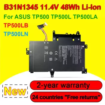 Аккумулятор B31N1345 для ноутбука ASUS TP500, TP500L, TP500LA, TP500LB, TP500LN, 11,4 в, 48 Вт/ч, перезаряжаемый с номером отслеживания