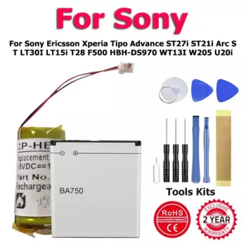 Аккумулятор BA750 GP1022L15 для Sony Ericsson Xperia Tipo Advance ST27i ST21i Arc S T LT30I LT15i T28 F500 HBH-DS970 WT13I W205 U20i