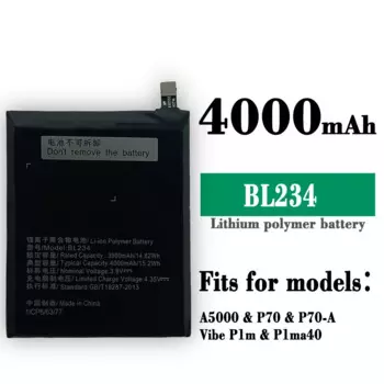 Аккумулятор BL234 4000 мАч для Lenovo A5000 Vibe P1M P1MA40 P70 P70t P70-T для мобильного телефона + БЕСПЛАТНЫЕ ИНСТРУМЕНТЫ