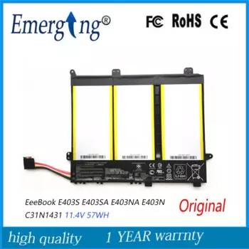 Аккумулятор C31N1431 для ноутбука ASUS EeeBook E403S E403SA E403NA E403N, 11,4 в, 57Wh